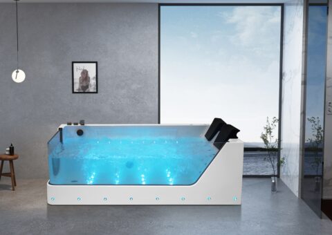 Vasca 1827L – 180X90 CM – VETRO 16MM LED OZONO RISCALDATORE – CASCATA – BLUETOOTH13