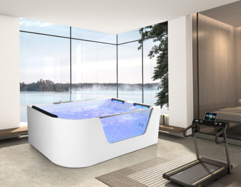 Vasca 1829 – 185X130 CM – VETRO LED OZONO RISCALDATORE – TRIPLA CASCATA – CORIAN – BLUETOOTH54