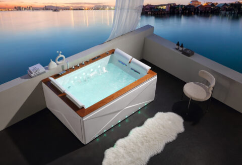 VASCA LUX 180X130CM – 4 LED CASCATA – RISCALDATORE – EB-D015D23